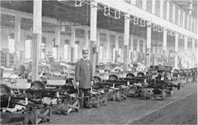 Figure 2.1: The assembly line was created in 1901 in order to keep up with the increasing demand for 