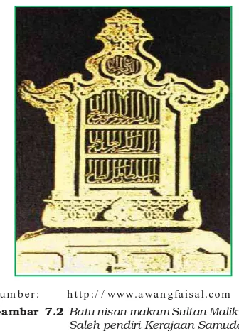 Gambar 7.2 Batu nisan makam Sultan Malik as