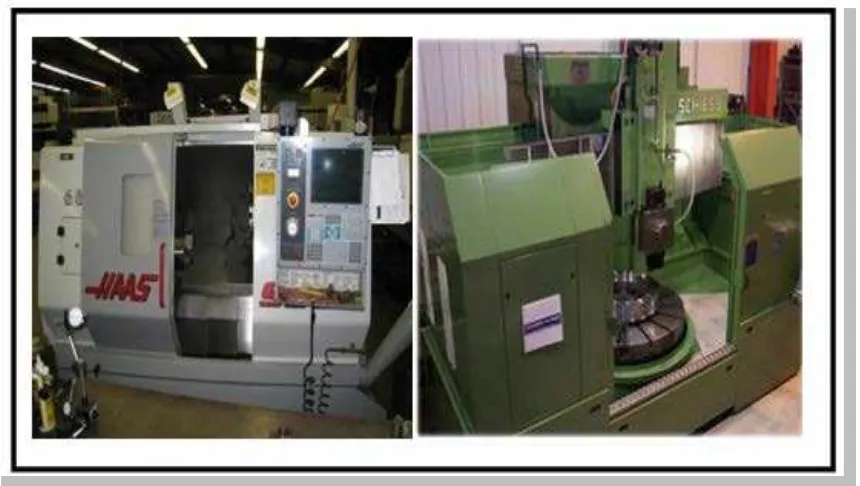 Figure 2.1: VTL CNC lathe machine (left) and horizontal CNC lathe machine (right) 