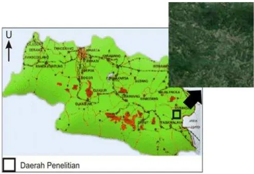 Gambar 2. Lokasi Penelitian Endapan Turbidit di Daerah Ciniru Kabupaten Kuningan