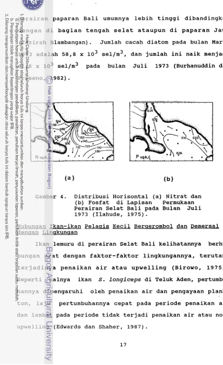 Gambar 4. Distribusi Horisontal (a) Nitrat dan 