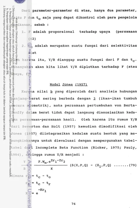 tabel dari Incomplete Beta Function (Ricker, 1975; Pauly, 
