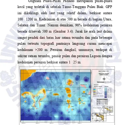 Gambar 3.4. Profil Batimetri GPP Padaido (COREMAP, 2010).  