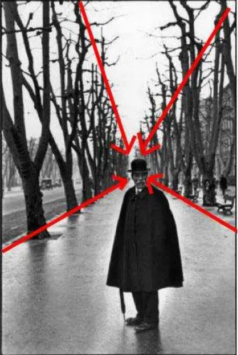 Figure 1: Note the leading lines going straight to his head. 