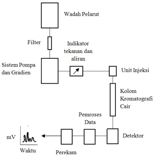 Gambar 9. Diagram Blok Sistem Kromatografi Cair (Lindsay, 1992) 