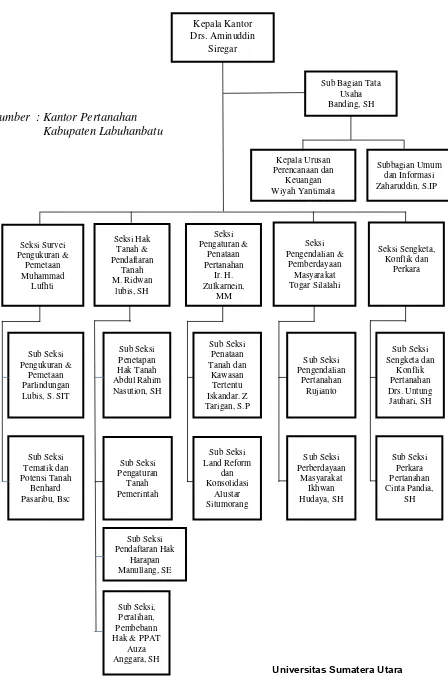 Gambar 4. Struktur Organisasi Kantor Pertanahan Nasional                    Kabupaten Labuhanbatu 
