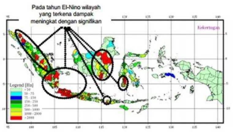 Gambar 2  Luas areal pertanaman padi yang dilanda kekeringan di Indonesia  dalam periode 1989-2010 (Sumber : Road Map 2011)
