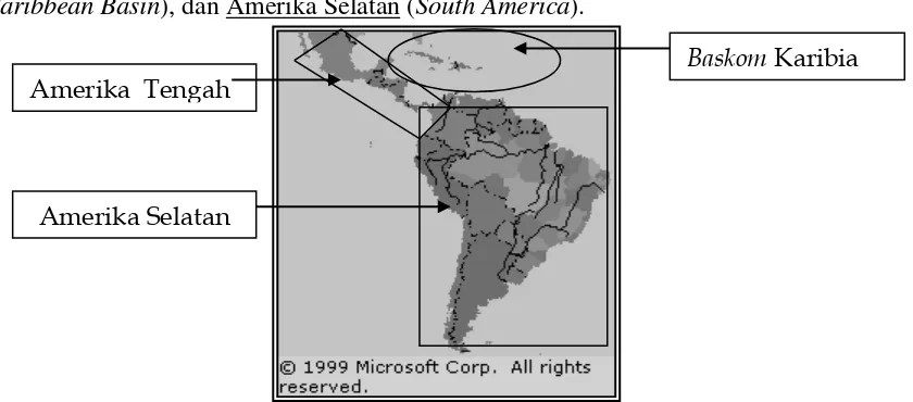 Gambar 3. Sub-sub Kawasan Amerika Latin 