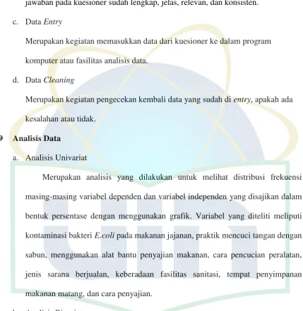 tabel. Hasil dari analisis bivariat ini berupa Pvalue, dimana jika Pvalue ≤ 0,05 