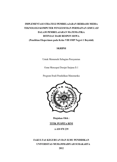 IMPLEMENTASI STRATEGI PEMBELAJARAN BERBASIS MEDIA TEKNOLOGI KOMPUTER ...