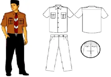 Gambar 9.6 Pakaian seragam harian pramuka Pembina putra