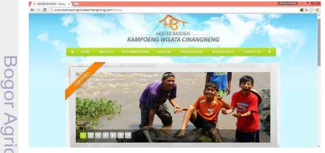 Gambar 2 Situs website Kampoeng Wisata Cinangneng 