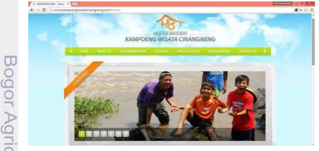 Gambar 2 Situs website Kampoeng Wisata Cinangneng 