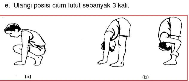 Gambar 3.3  Latihan kelentukan tungkai dan punggung (sikap berdiri lurus) 
