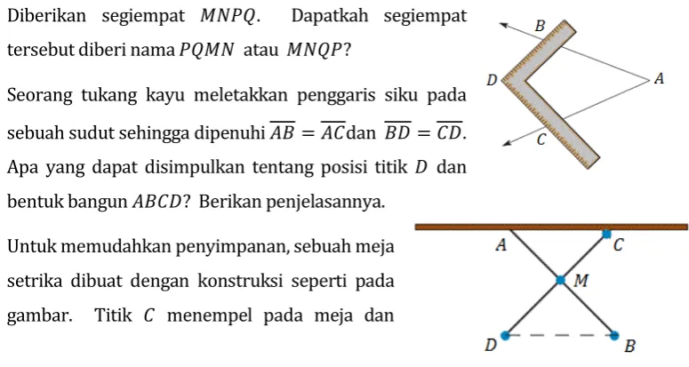 gambar.  Titik   menempel pada meja dan 