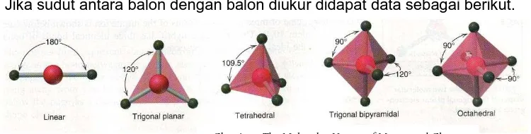 Gambar. 1.1 Bentuk geometri balon-balon dalam ikatan 