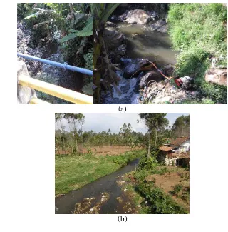 Gambar 10 (a) Sungai Cisurili, (b) Sungai Cisangkuy 