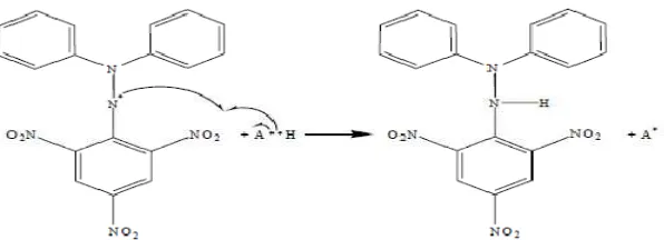 Gambar 2. Reaksi Radikal DPPH dengan Antioksidan (Windono et al., 