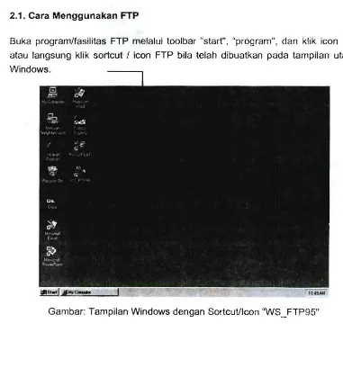 Gambar: Tampilan Windows dengan Sortcutllcon ''WS_FTP95'' 