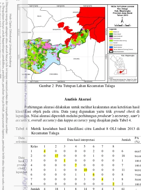 Gambar 2  Peta Tutupan Lahan Kecamatan Talaga 