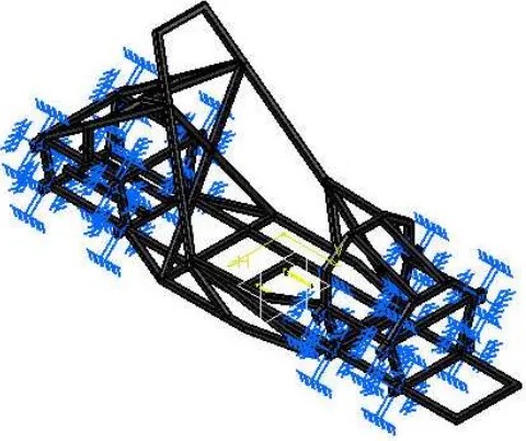 Fig. 1 3D model of the chassis frame design 1