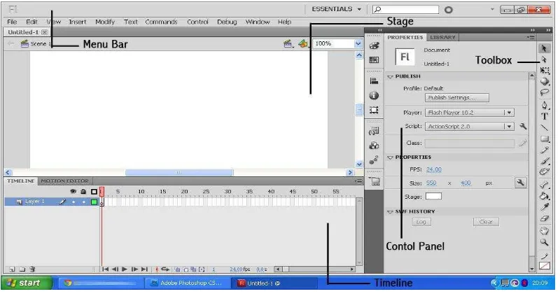 Gambar 2.1 Welcome Screen Adobe Flash Professional CS 5 