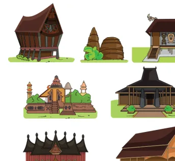 Gambar 9.2 Rumah adat di Indonesia 