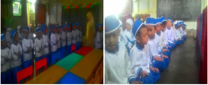 Gambar 4.2 Suasana Didalam Kelas Saat Guru Membimbing Anak Sholat 