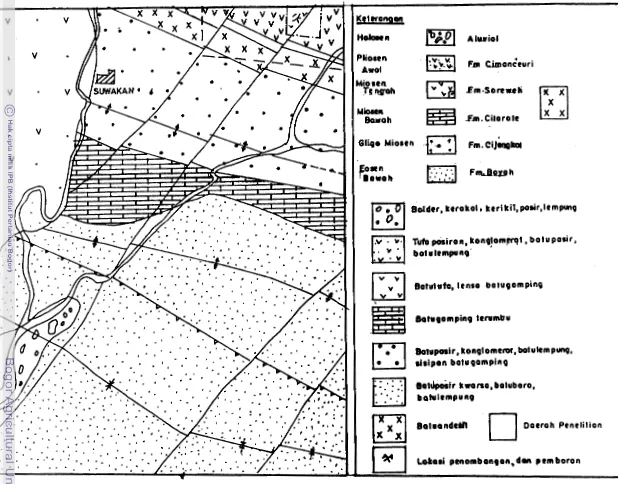 Gambar 8. Peta Geologi Daerah Suakan dan Sekitarnya 