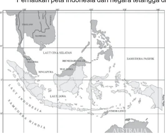 Gambar 2.14 Peta Indonesia dengan negara tetangga.