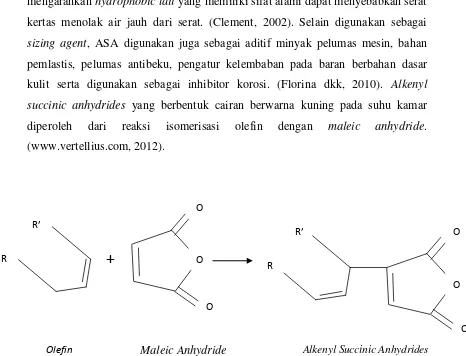 Gambar 1.4.Proses isomerisasi olefin dan maleic anhydride menghasilkan alkenyl 