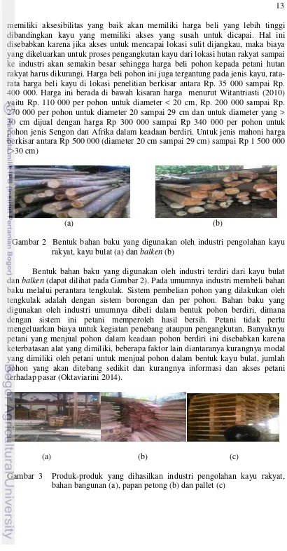 Gambar 3  Produk-produk yang dihasilkan industri pengolahan kayu rakyat, 
