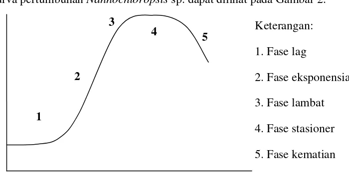 Gambar 2. Kurva pertumbuhan Nannochloropsis sp. 