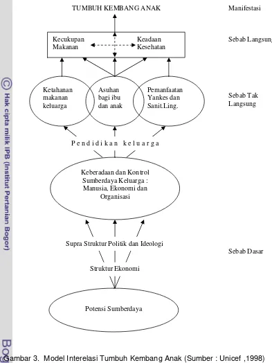 Gambar 3.  Model Interelasi Tumbuh Kembang Anak (Sumber : Unicef ,1998) 