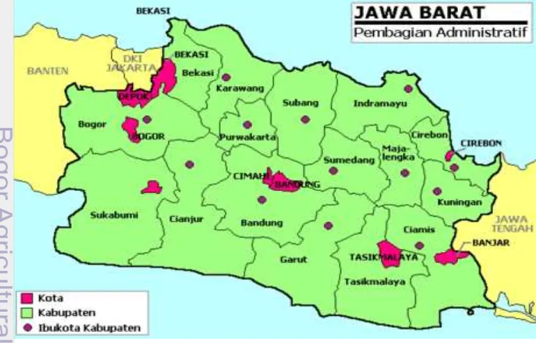 Gambar 2. Peta administrasi Provinsi Jawa Barat 
