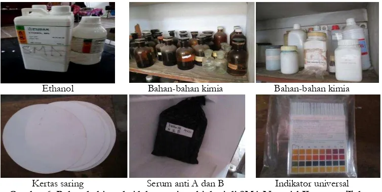 Gambar 6. Bahan habis pakai laboratorium biologi di SMA Negeri 1 Kartasura Tahun Ajaran 2015/2016 