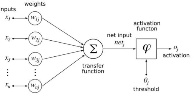Figure 2.2 The artificial neuron structure. 