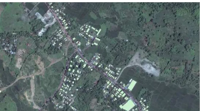 Figure 13. Fine resolution satellite image overlaid with the digitized building for 