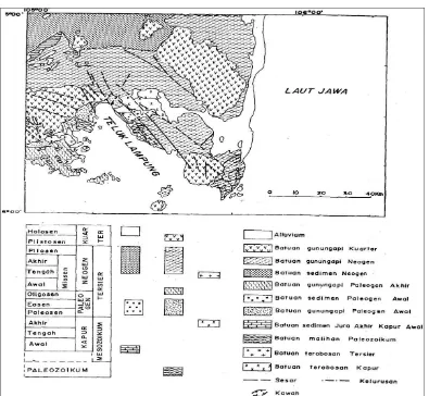 Gambar 4. Peta Geologi Lembar Tanjungkarang (Mangga, 1993) 