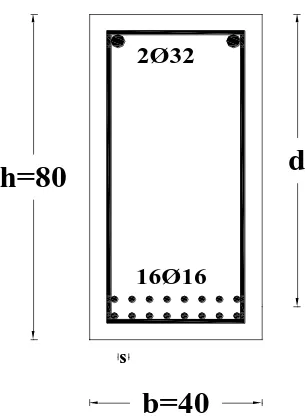 Gambar 3.3.  Dua type Model penampang balok beton bertulang yang dianalisis 