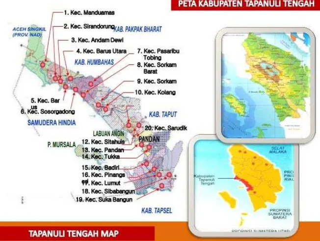 Gambar 3.1 Peta Kabupaten Tapanuli Tengah 