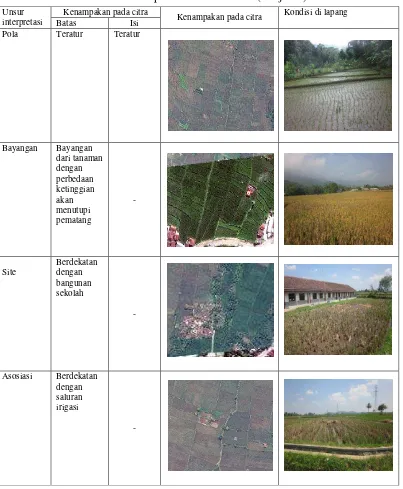 Tabel 6 Hasil identifikasi batas petakan lahan sawah (Lanjutan) 
