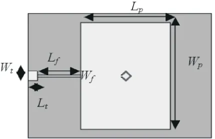 Fig. 3: Single rhombic complimentary split ring resonatorstructure on CST Microwave Studio