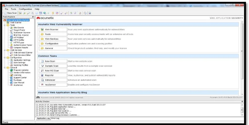 Gambar 6. Tampilan Aplikasi Acunetix Web Vulnerability Scanner 9 