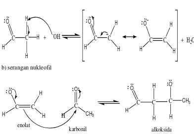 Gambar 5. Mekanisme reaksi pembentukan aldol dengan katalis asam 