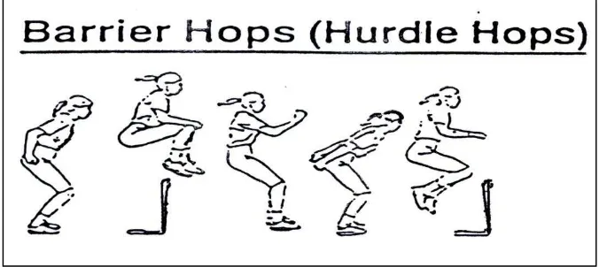 Gambar 4. Latihan Barrier Hops (Donal A Chu, 1940: 40) 