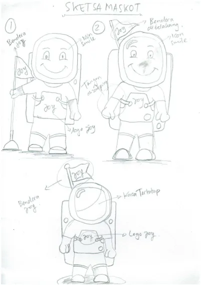 Gambar 10: Seketsa desain maskot  “JOY”