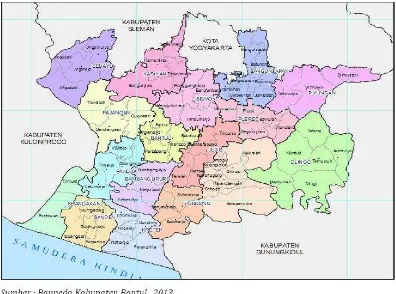 Gambar 2. Peta Wilayah Kabupaten Bantul, DIY 