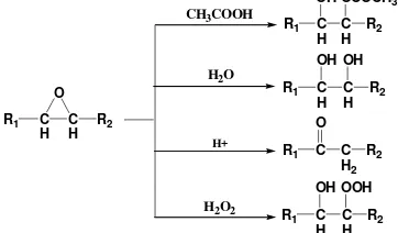 Gambar 6 Reaksi pembukaan cincin oksirana (Petrovic et al. 2001). 