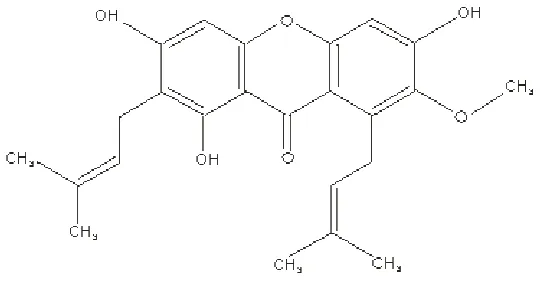 Gambar 1. Struktur Kimia Alfa Mangostin 